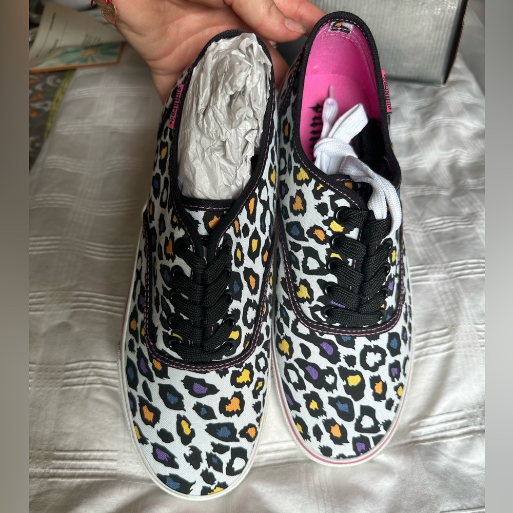 Punkrose Sneakers, Leopard Multi-color, Size 8